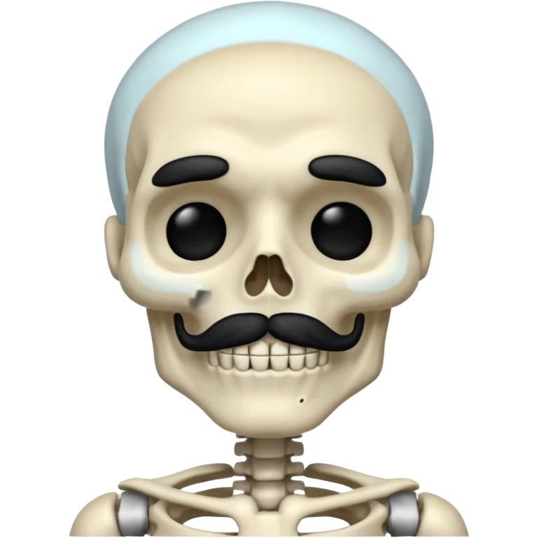  skeleton with mustache big black mustache  emoji