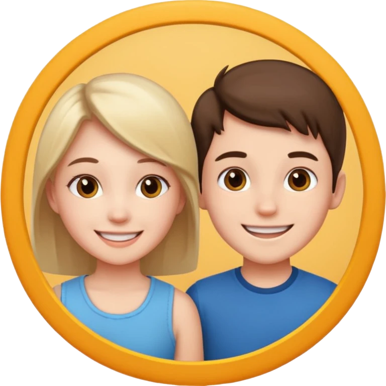 девушка и парень в круге emoji