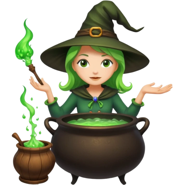green witch cooking potion emoji