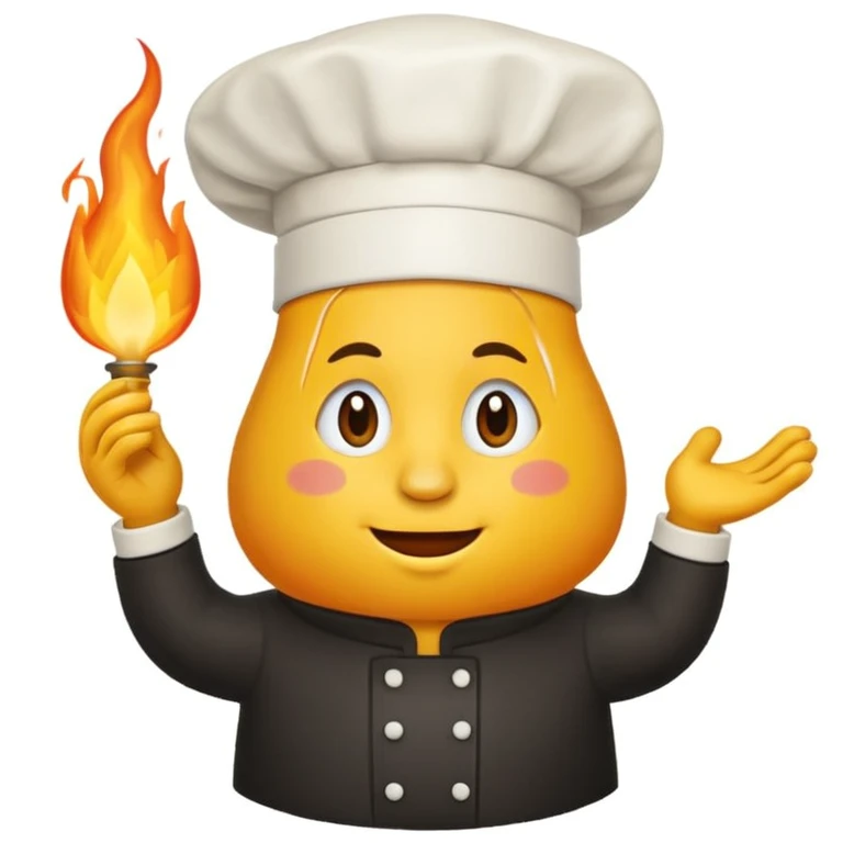 goute enflammée en chef de cuisine emoji