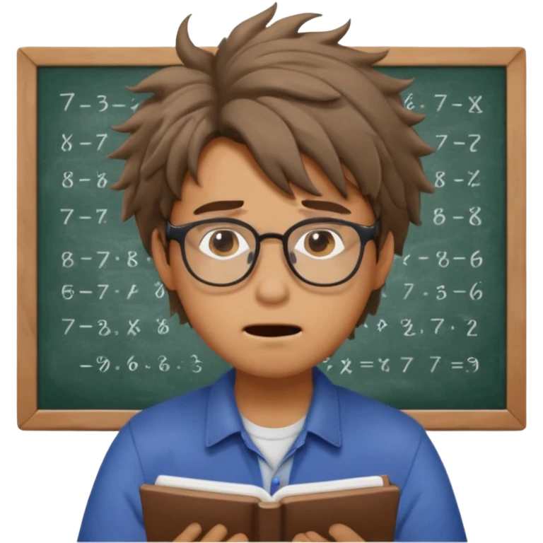 super stressed out guy doing math emoji