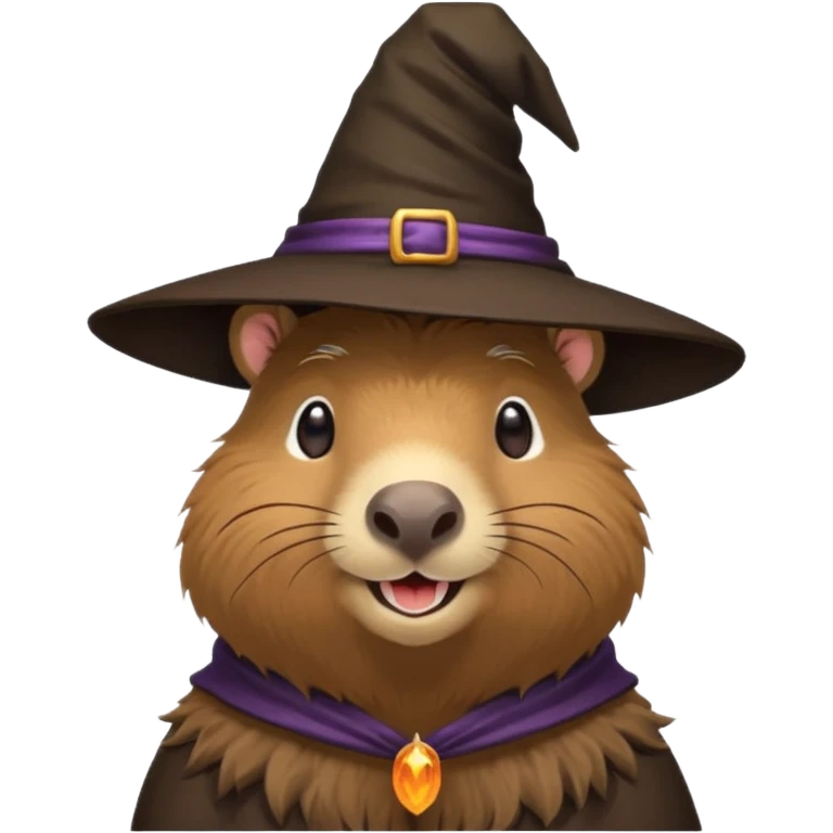 A capybara wearing a witch hat emoji
