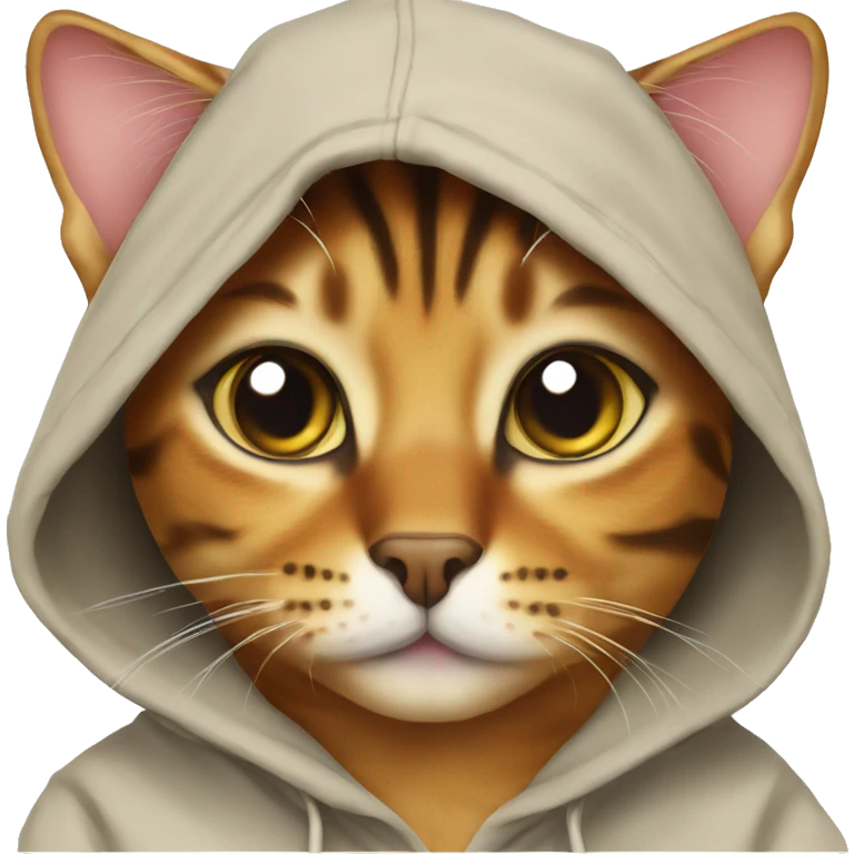 Bengal cat with hoodie emoji