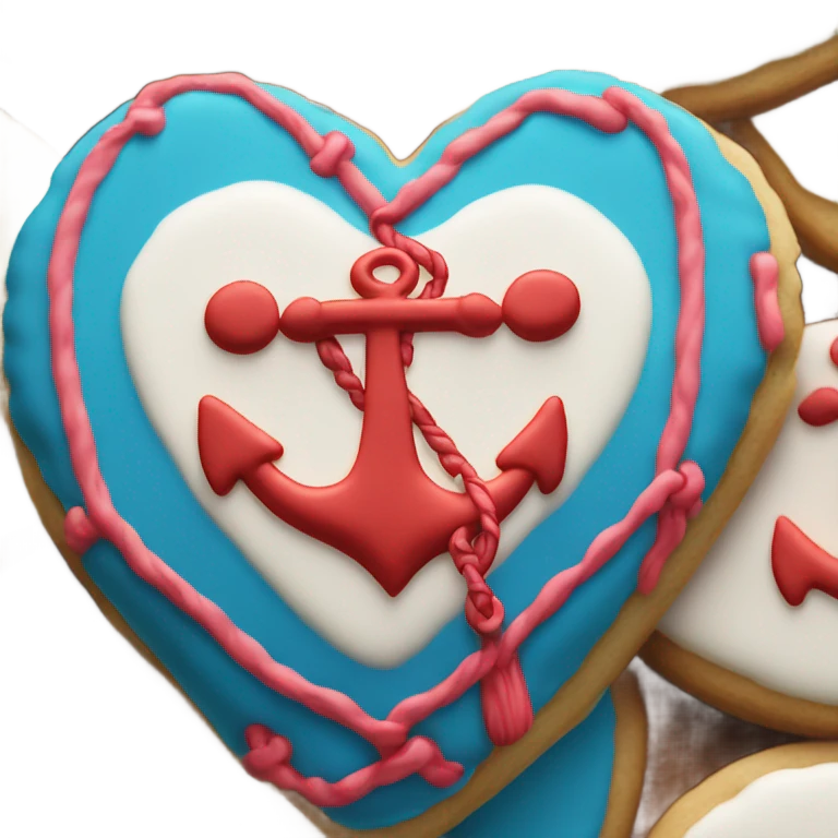cookie heart with anchor emoji
