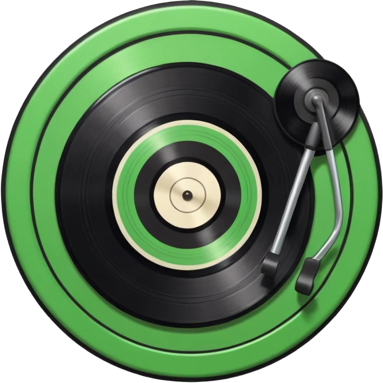 Vinyl record with green point  emoji