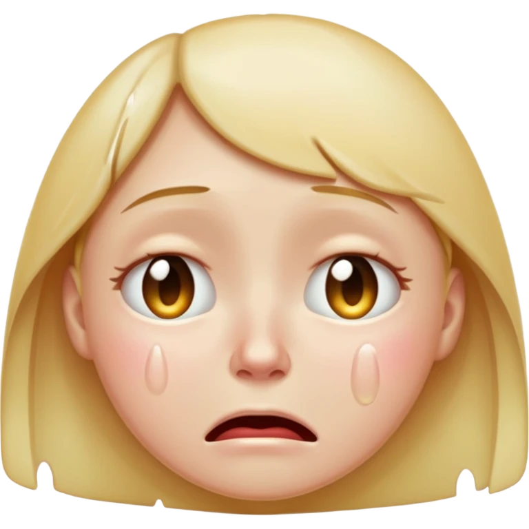 crying face emoji, expressive and clear, apple style emoji