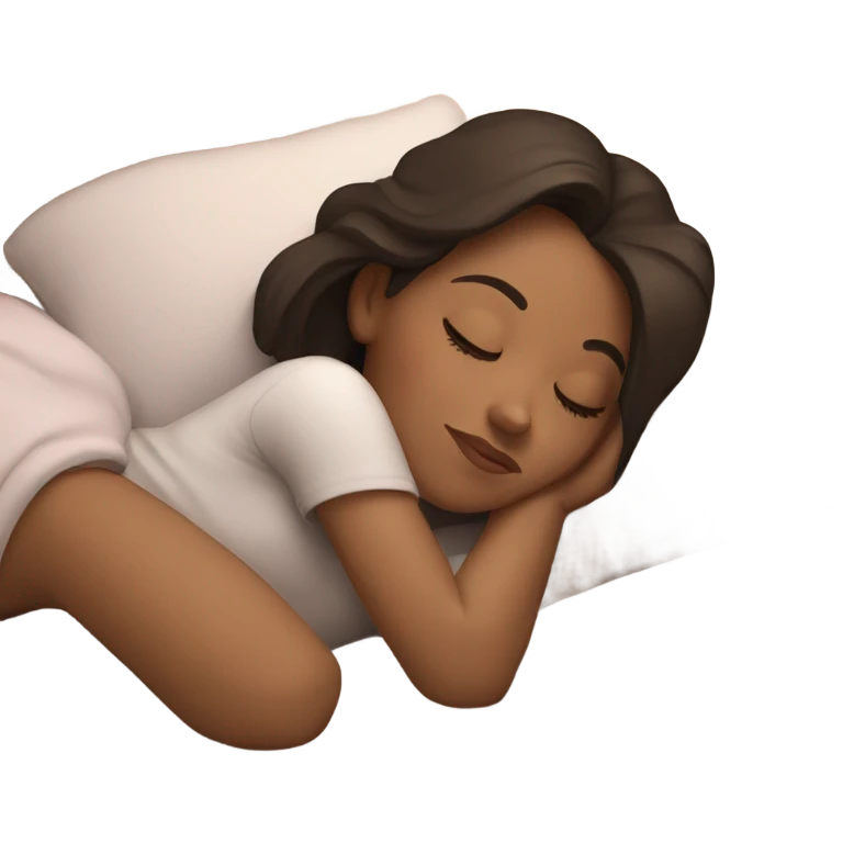 Brunette girl sleeping emoji