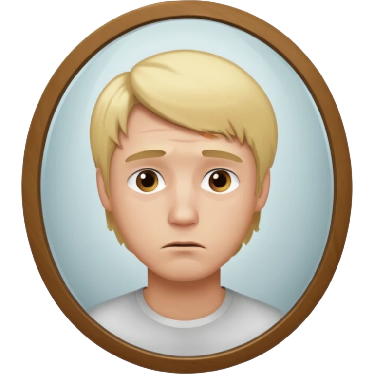 mirror selfie sad men blond hairs emoji