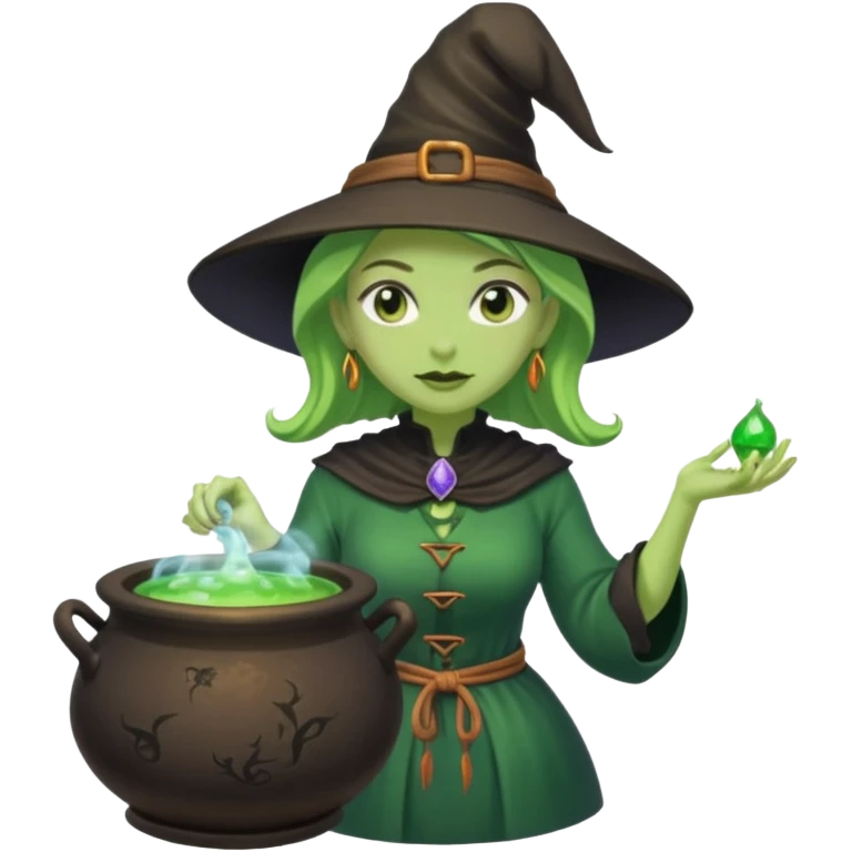 green witch cooking potion emoji
