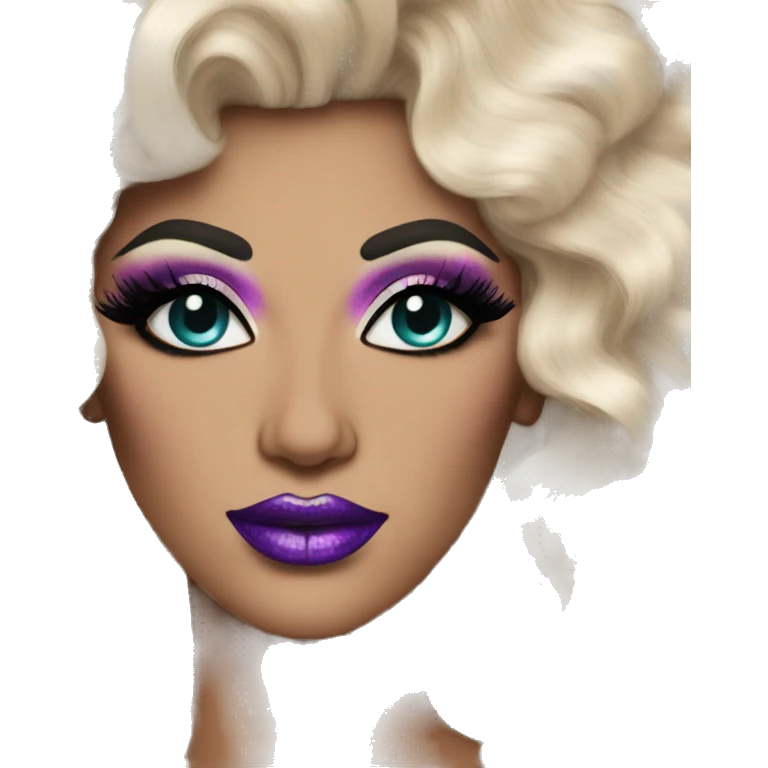 Drag queen with cool makeup emoji