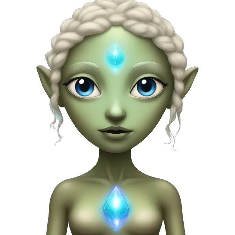 Pleiadian alien female third eye emoji