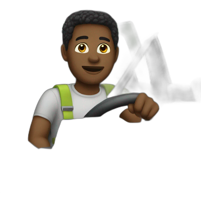Black man driving emoji