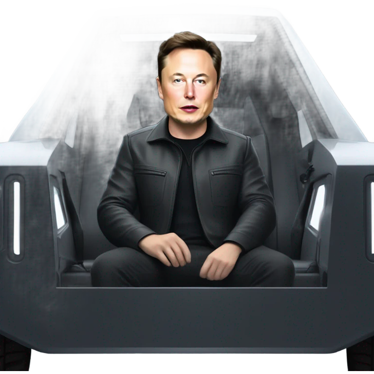 Elon musk in a cybertruck  emoji