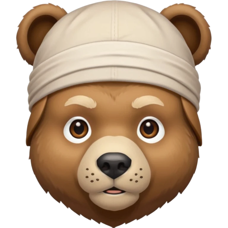 Сделай лицо медведя в белой дюраге emoji