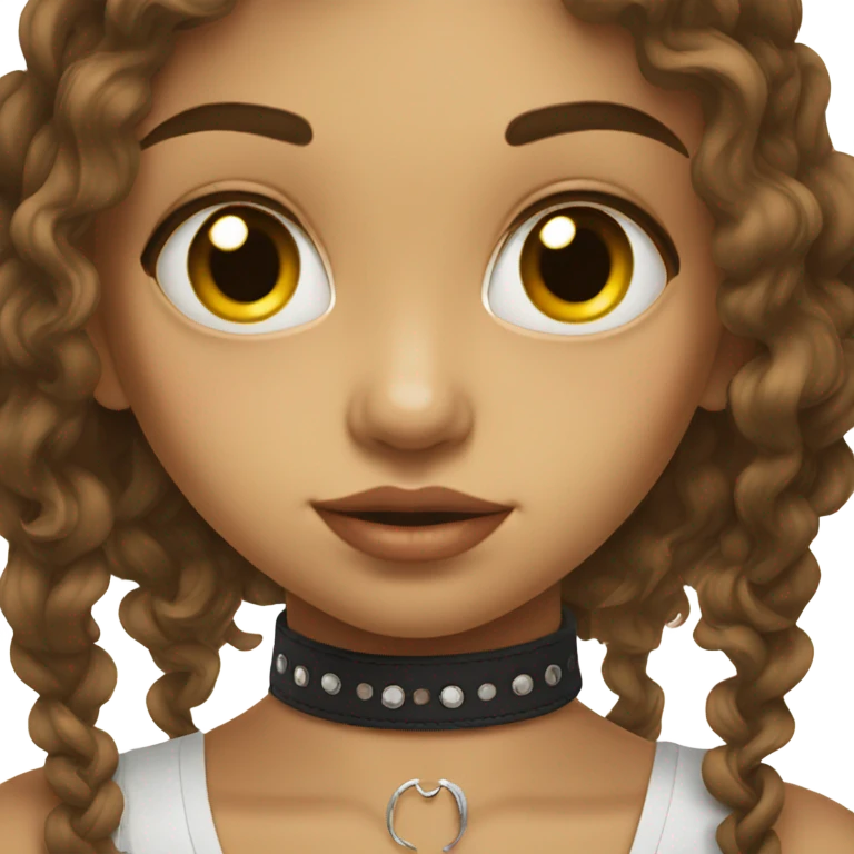 portrait of girl with choker emoji