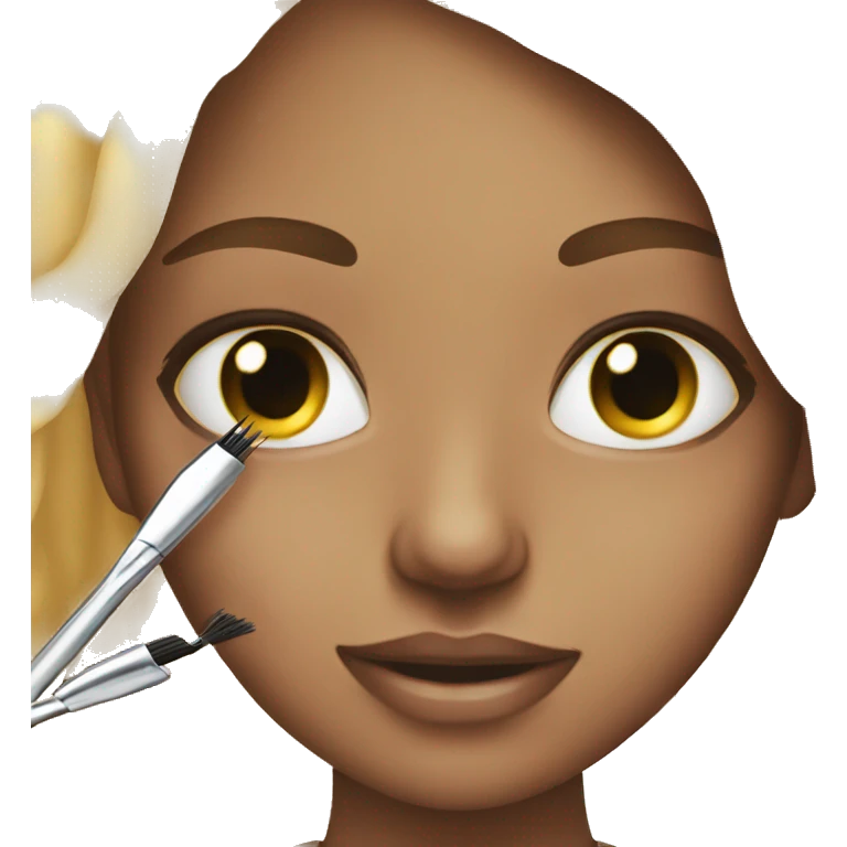 Girl getting her eyelashes done emoji