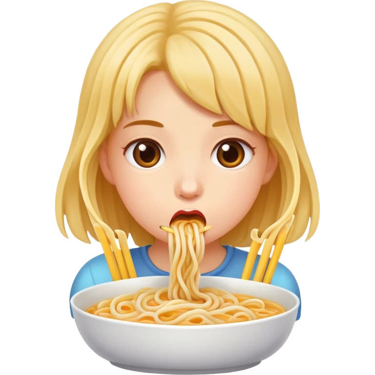 Girl slurping emoji