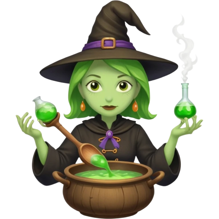 green witch cooking potion emoji