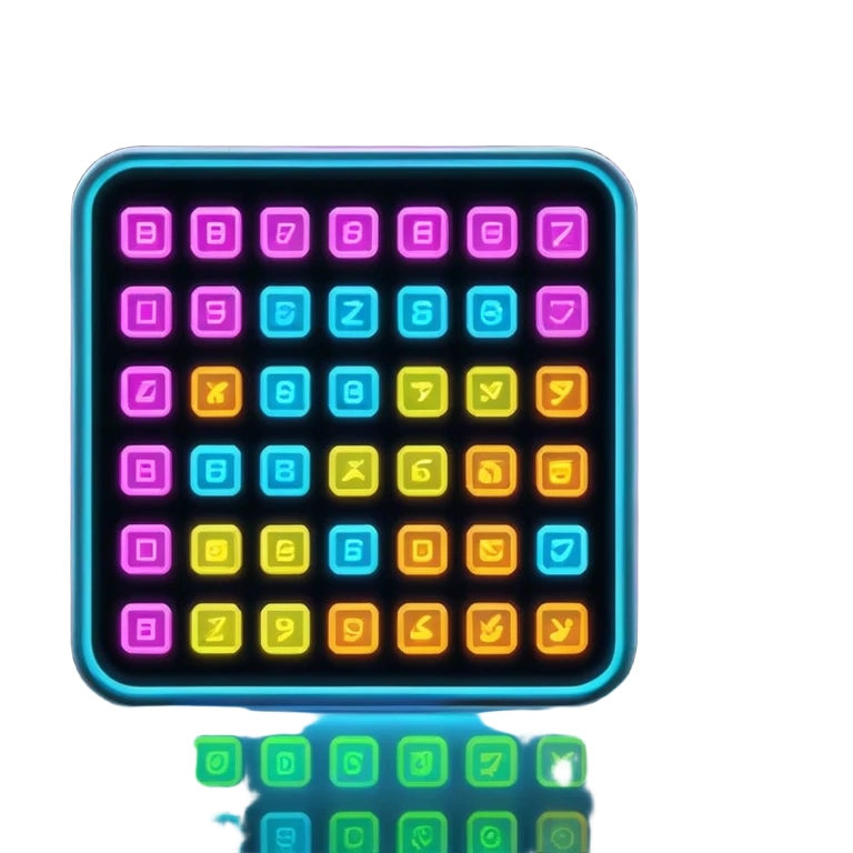 screen with blocks of code in bright colors emoji