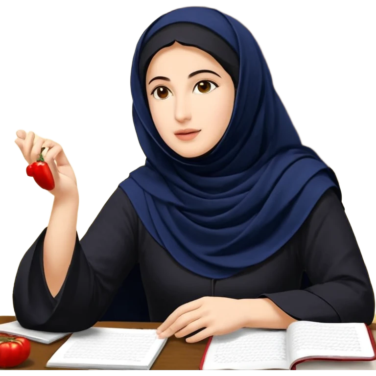یه زن درحال رقص با موهای بلند قهوه ایی و لباس مشکی عروسکی emoji
