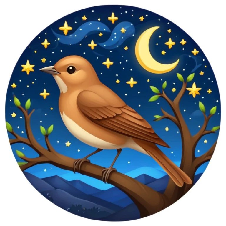 nightingale against starry night sky emoji