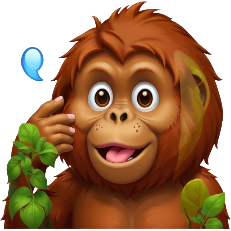 orangutang blowing kiss emoji