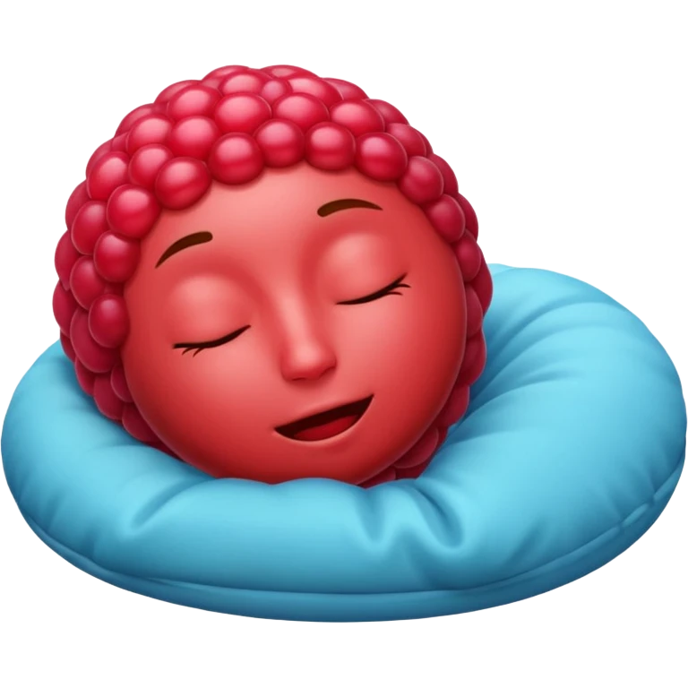 Raspberry emoji sleeping  emoji