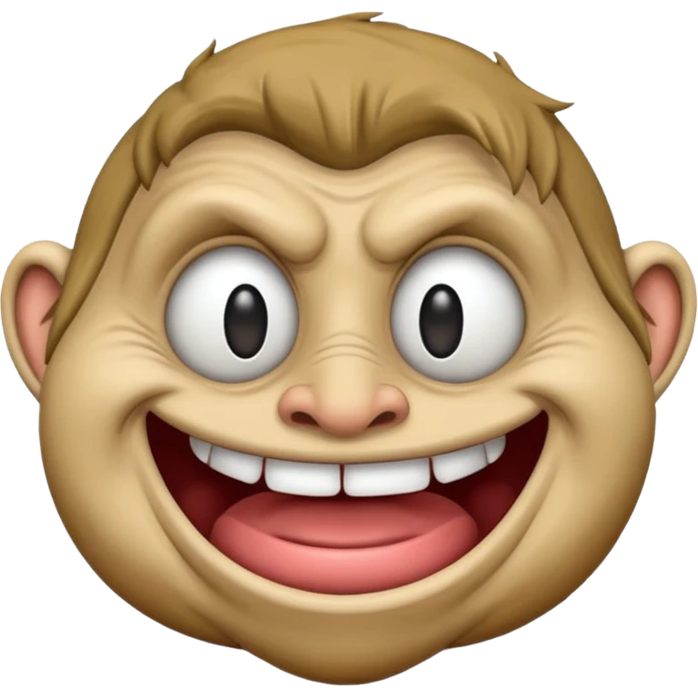 Troll face blown up emoji