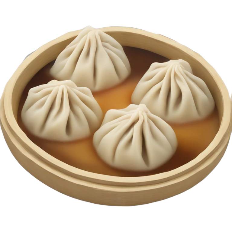 Soup dumplings with pork filling and broth emoji
