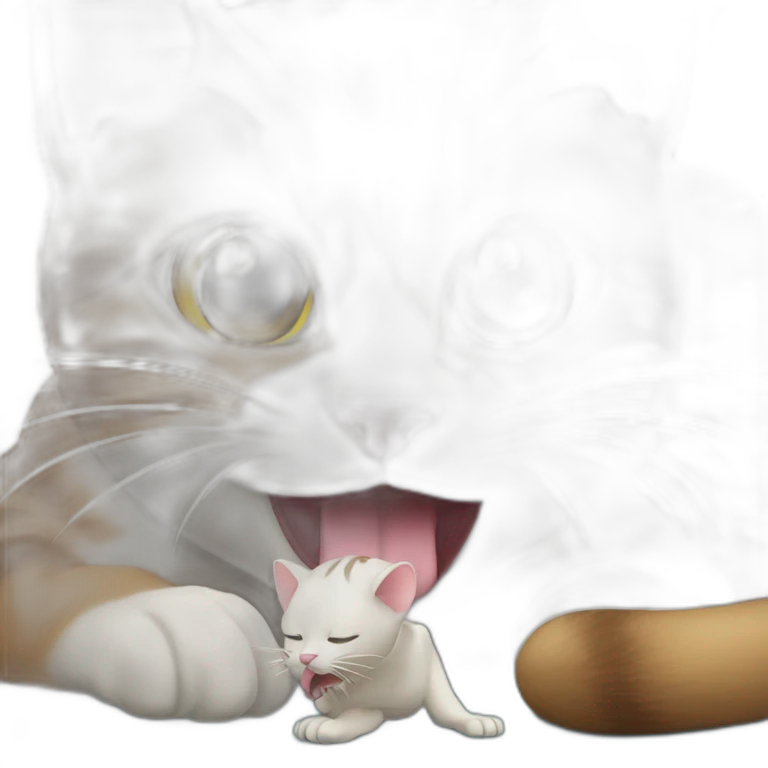 cat devouring mouse emoji