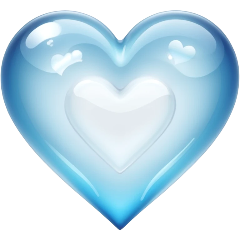 liquid glass heart transparent white  emoji