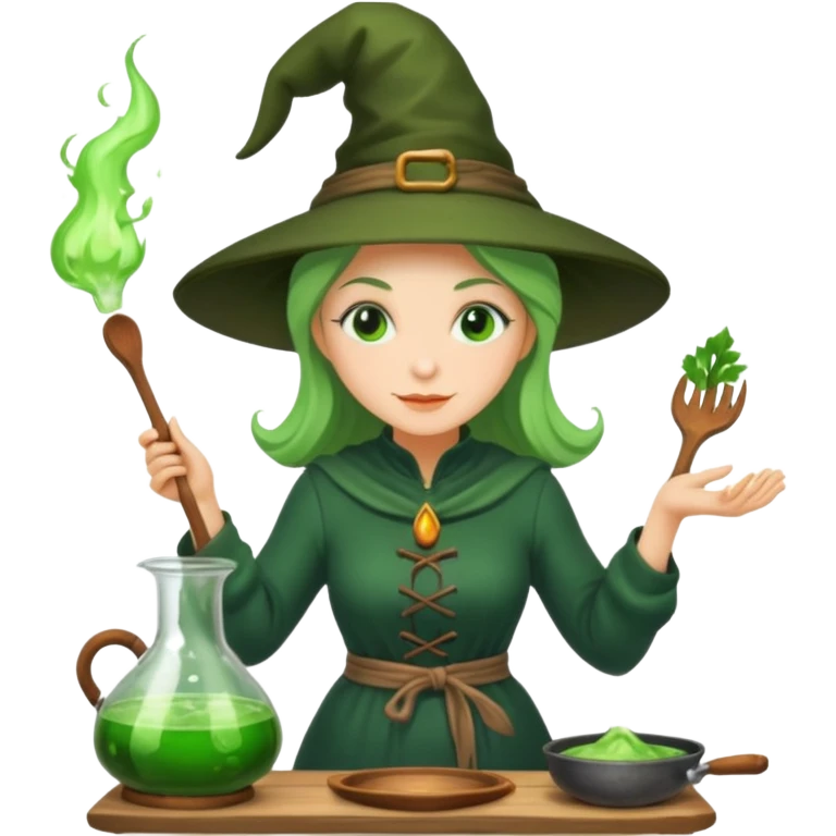 green witch cooking potion emoji