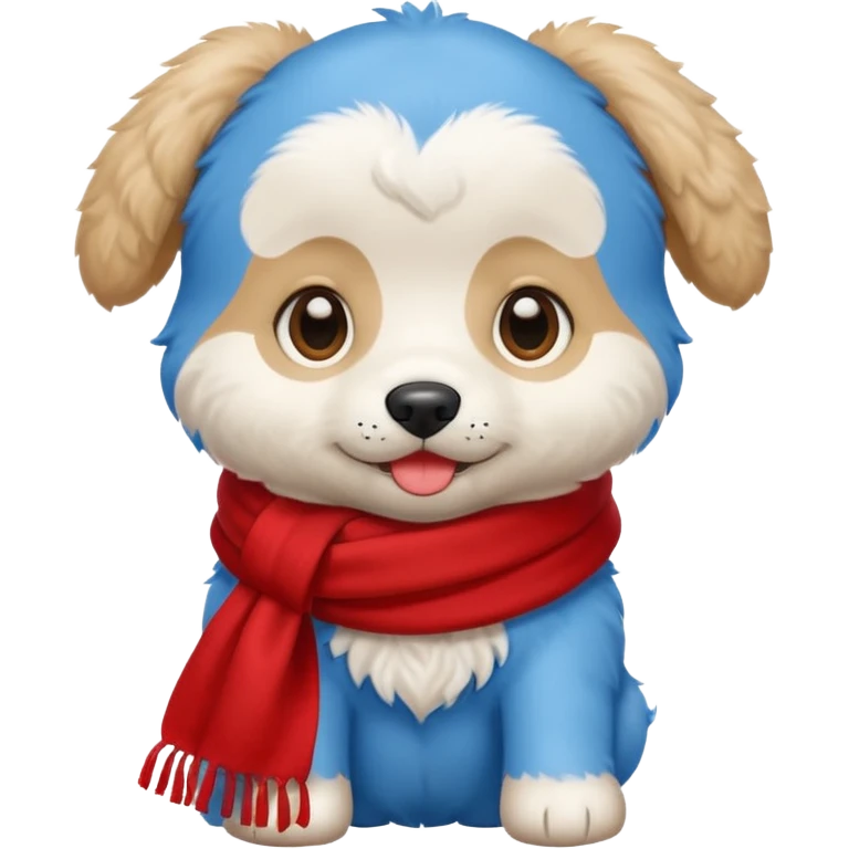 blue puppy with scarf
 emoji