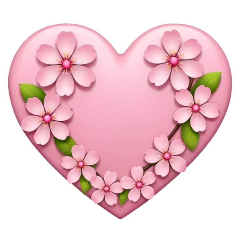 heart with sakura flowers emoji