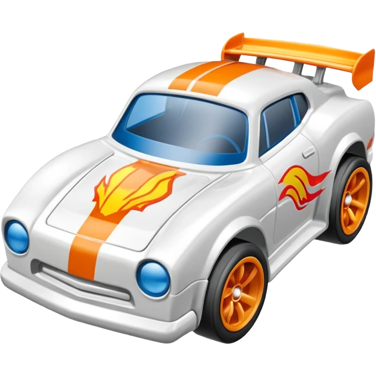 Машинка HotWheels белого цвета в классической упаковке HotWheels. emoji