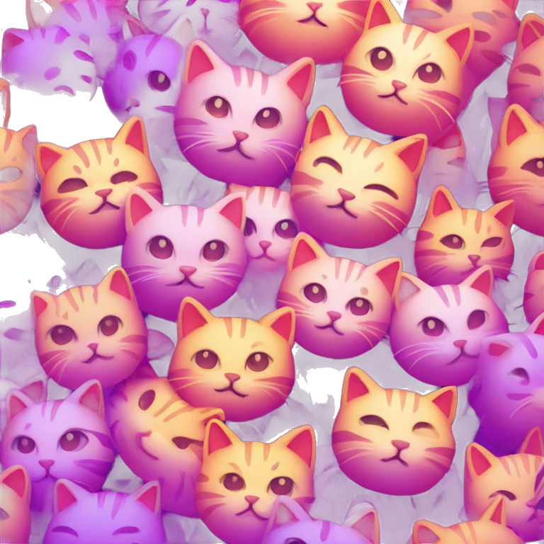 A neon cat with a thousand narutos around him emoji