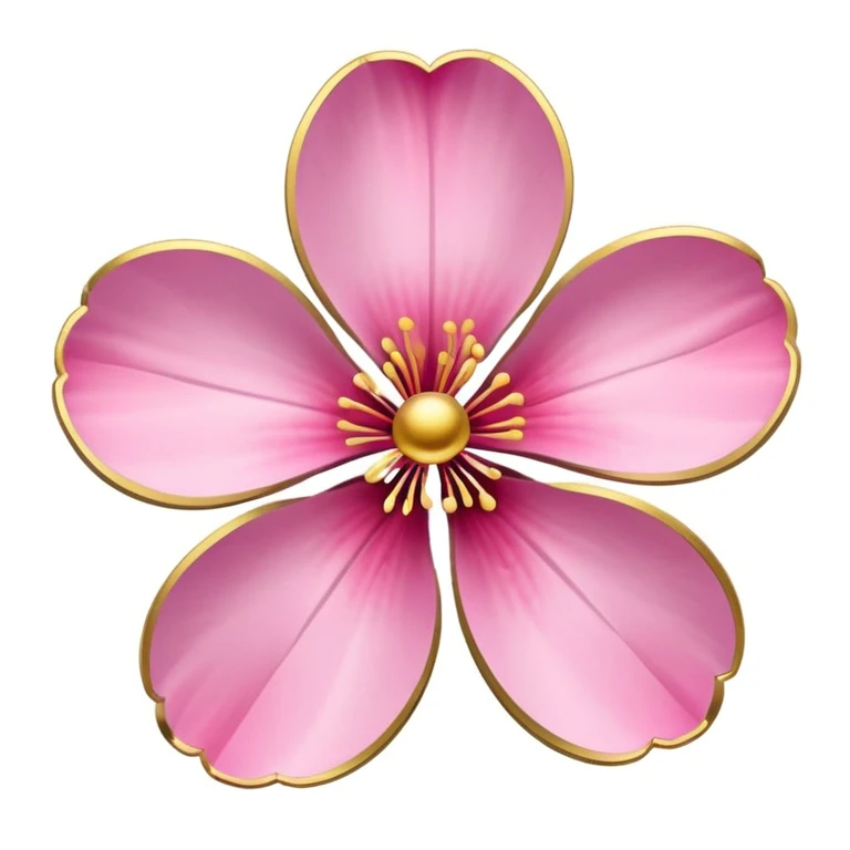 sakura flower with a gold outline emoji