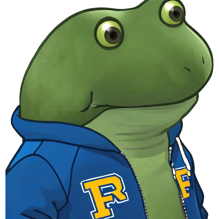 wearing a blue varsity jacket emoji