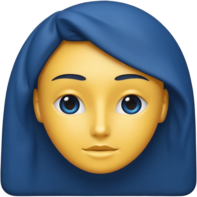 Forme de cœur bleu marine / canard sans visage façon iPhone   emoji