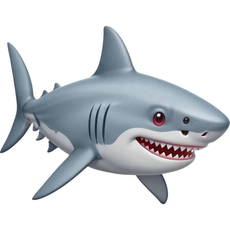 одна акула улыбается и заместь ее глаз сердечька  emoji
