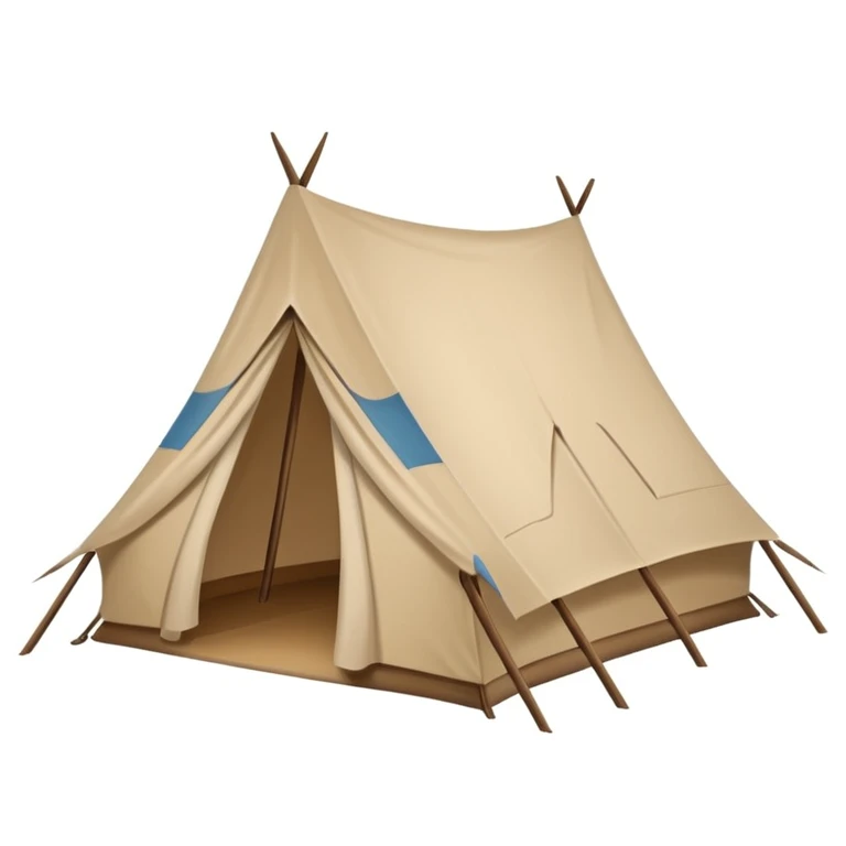 simple nomadic tent, desert background emoji