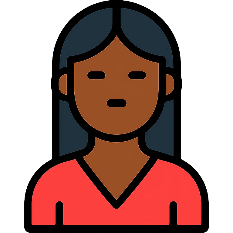 brown woman, color outline icon style emoji