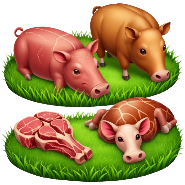 Мясные каркасы и светящаяся трава emoji