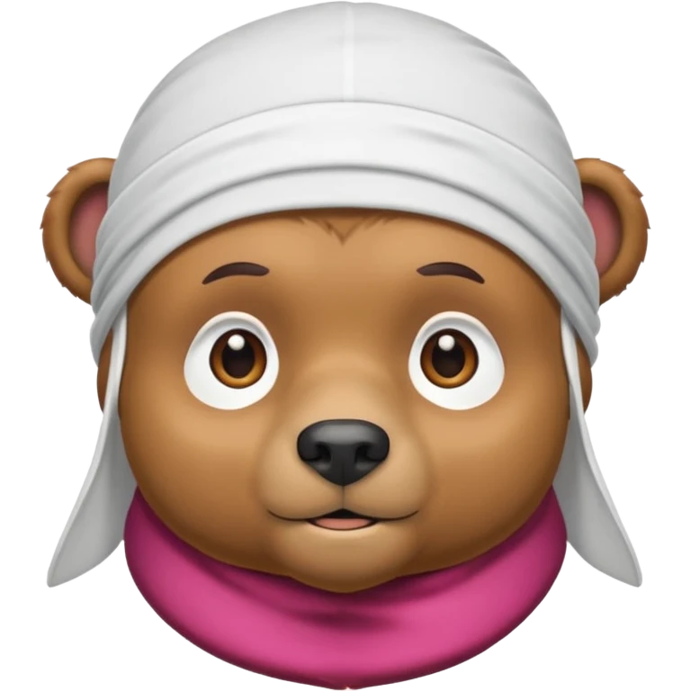 Сделай лицо медведя в белой дюраге emoji