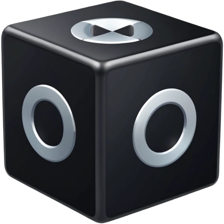 black colour infinity cube emoji