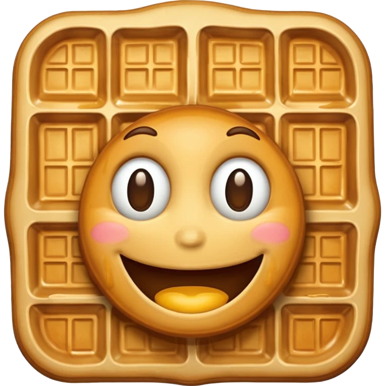 smiling waffle emoji