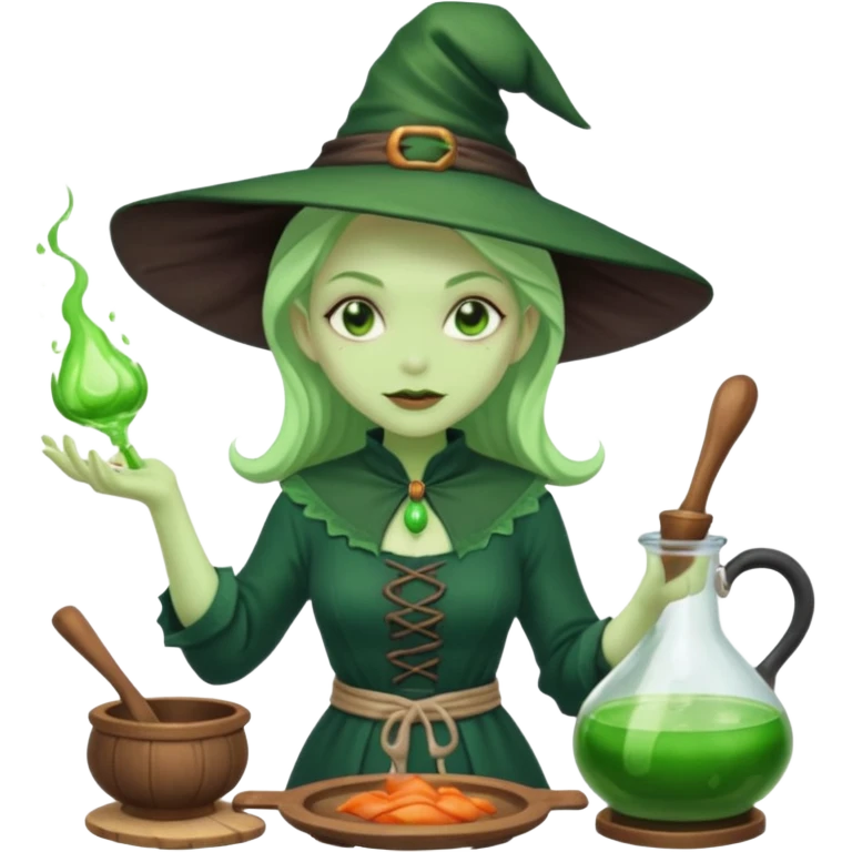 green witch cooking potion emoji