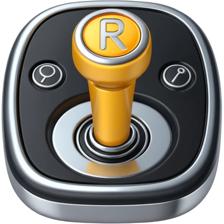 car gear shift stick with R for reverse highlighted emoji