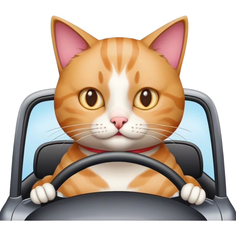 Cat driving to Wendy’s emoji