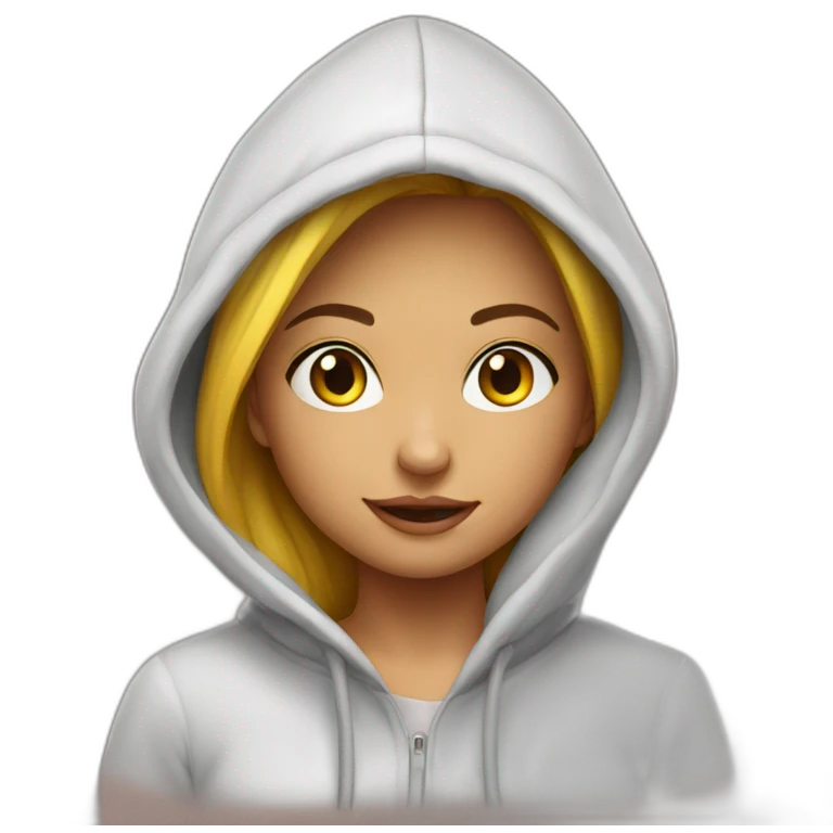 girl hoodie with hood emoji